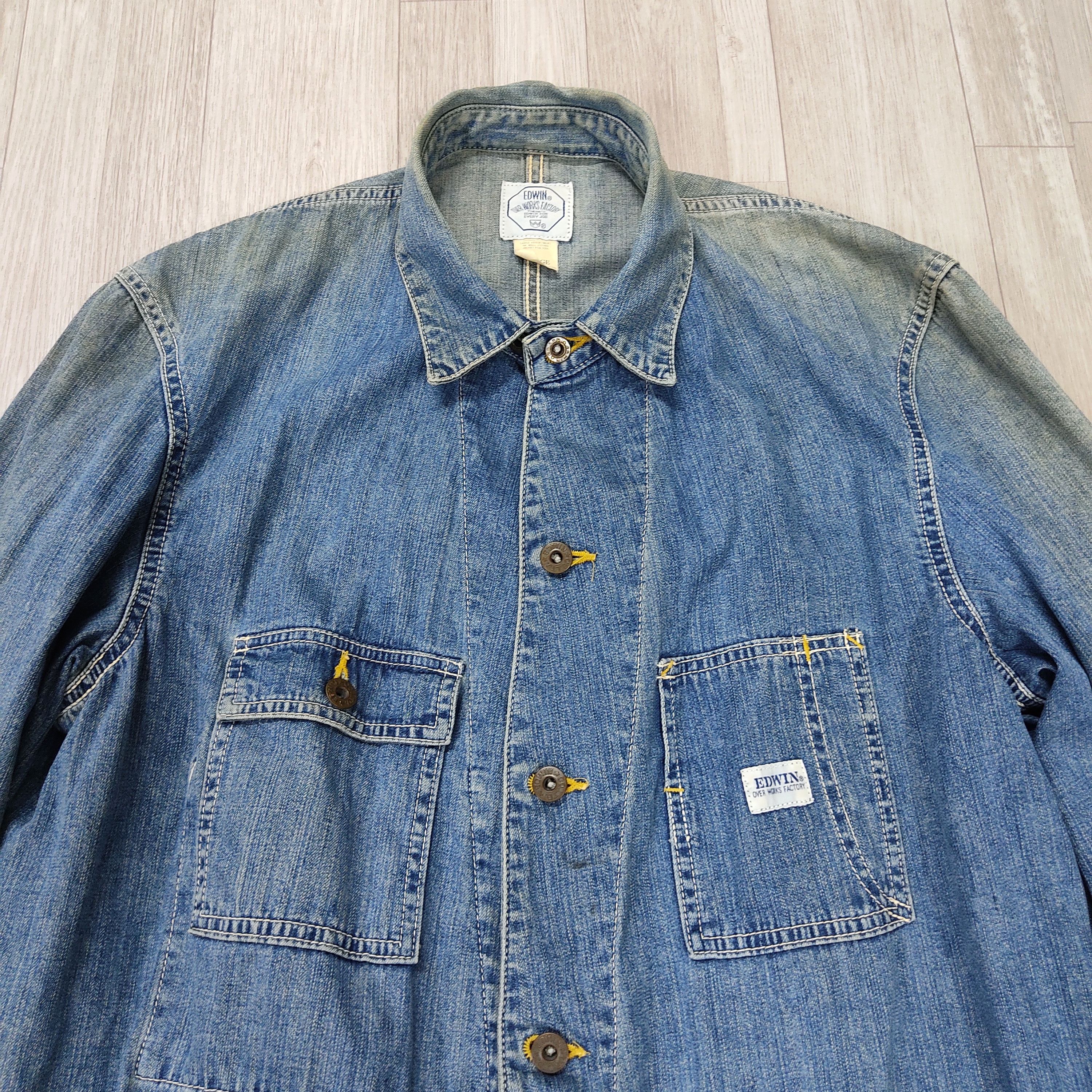 Vintage EDWIN Over Works Factory Chore Jacket - 7