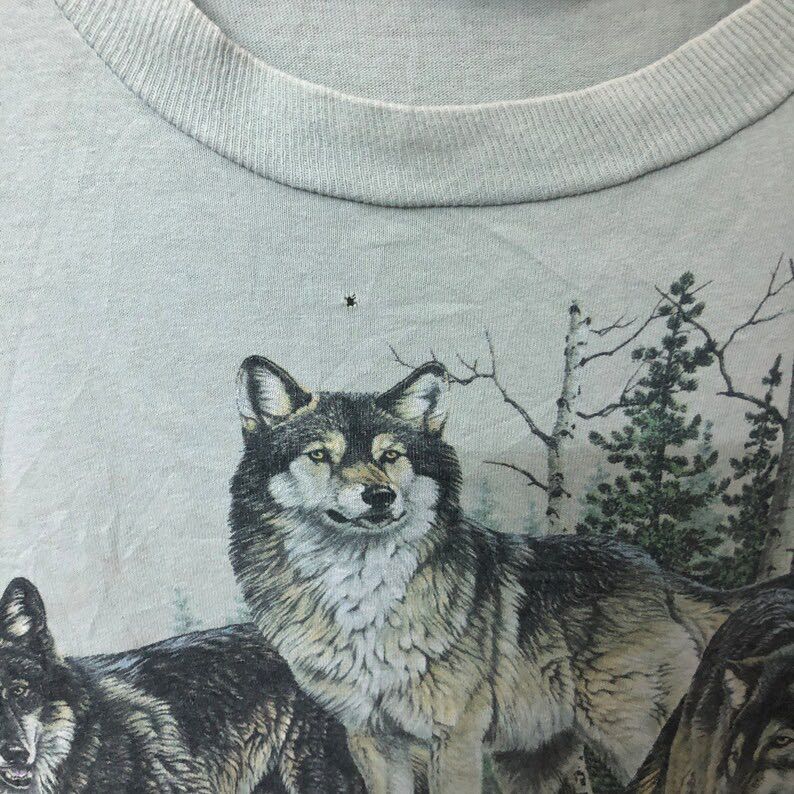 Vintage Wolf Animal Graphic Art Photo Print T-Shirt - 3