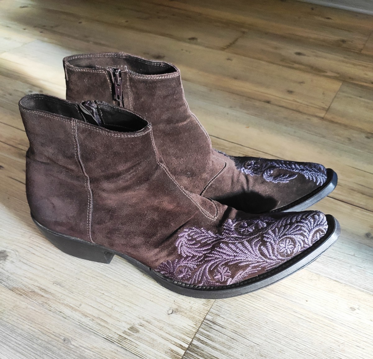 Gianni Barbato - GRAIL! Embroidered boots.Like Saint Laurent or Dioir boots - 9
