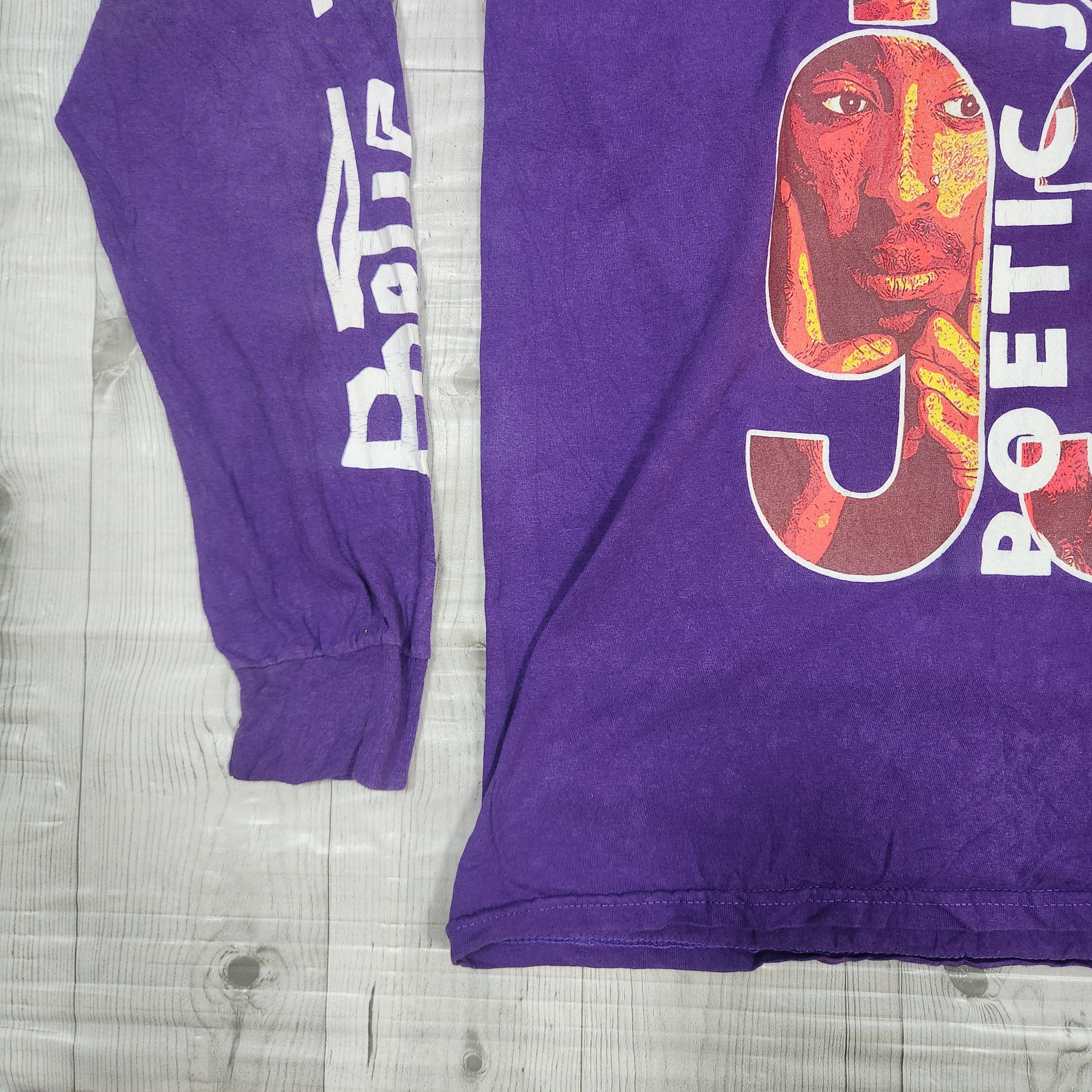 Rare - Tupac Shakur Poetic Justice 1993 Purple Long Sleeves - 3