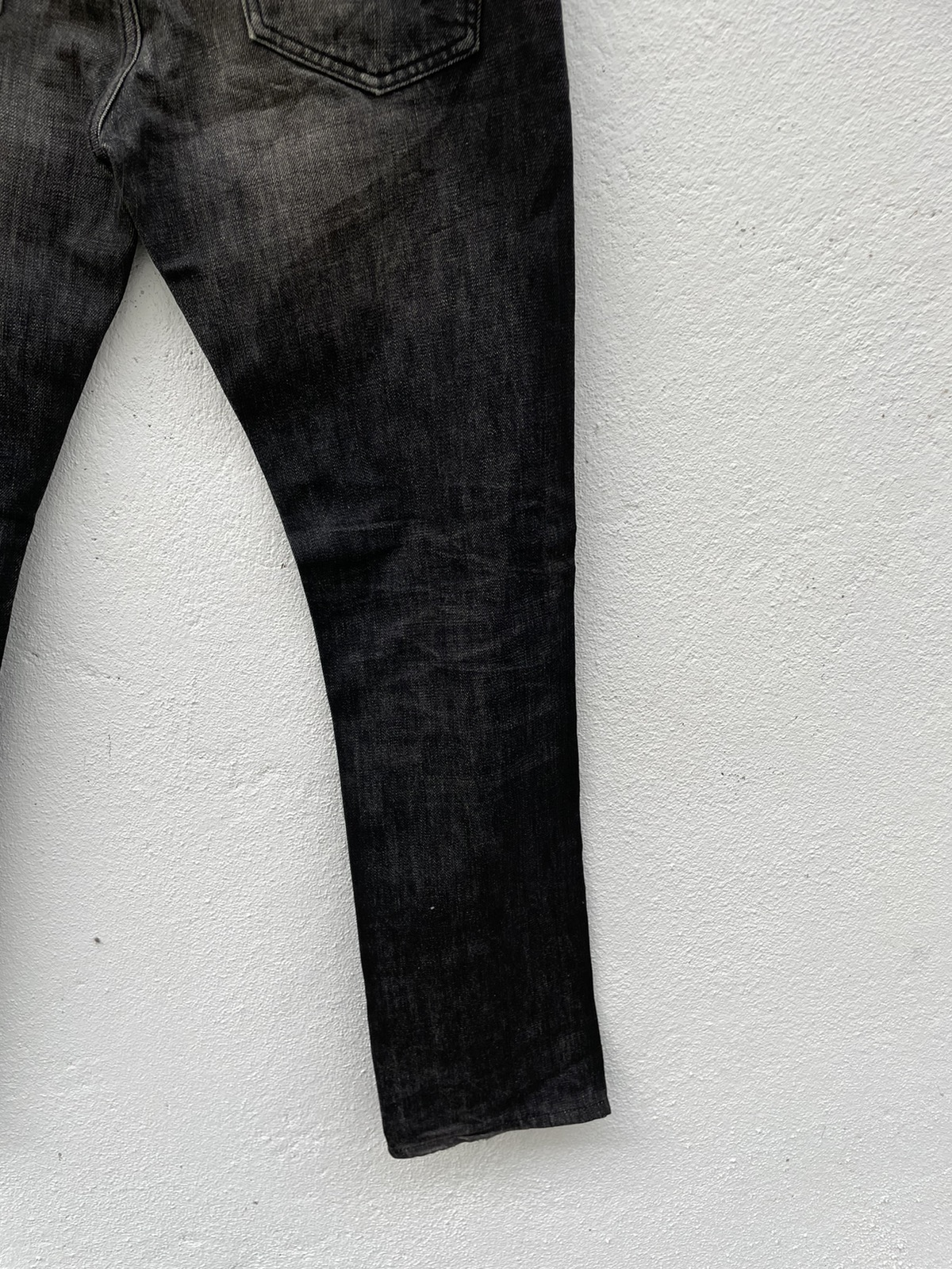 Japanese Brand - EDIFICE Distressed BLack Wash Denim Jeans - 9