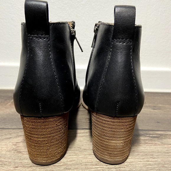 Madewell The Brenner Boot Leather Block Heel Ankle Shaft Almond Toe Black 9.5 - 7