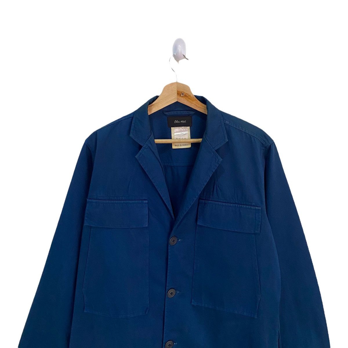 Vintage French Workwear Linen Chore Jacket Indigo - 7