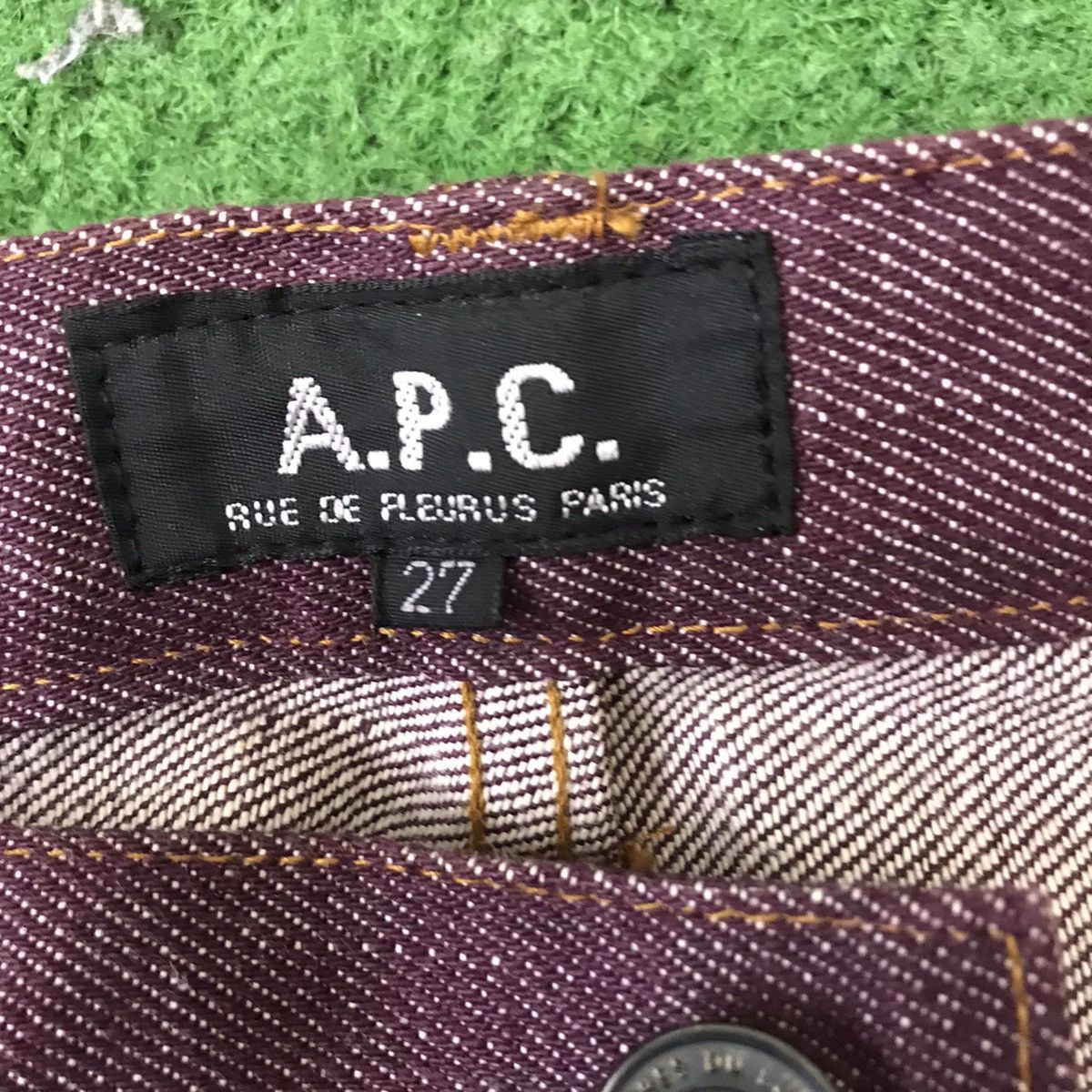 A.P.C Denim Selvedge Slim Burgundy - 18