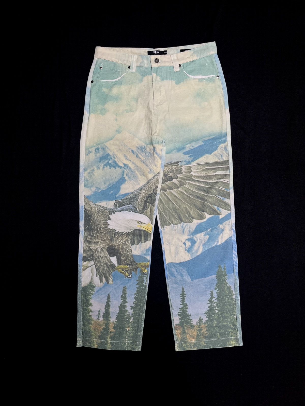 Rare Jaded London Eagle Print Skate Fit Casual Pants W34 - 1