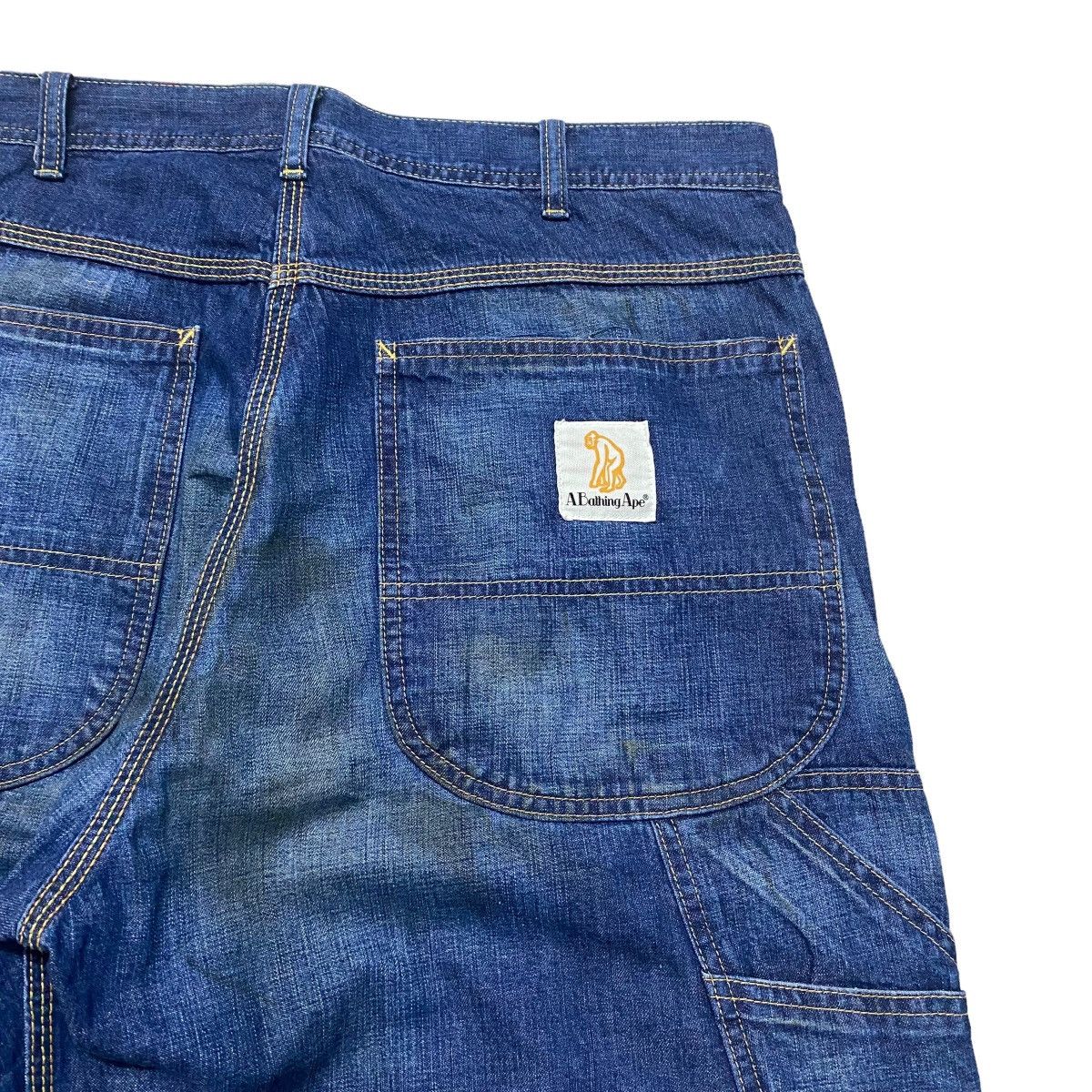 Vintage Bape Denim Carpenter Pants Oiled Coated - 10