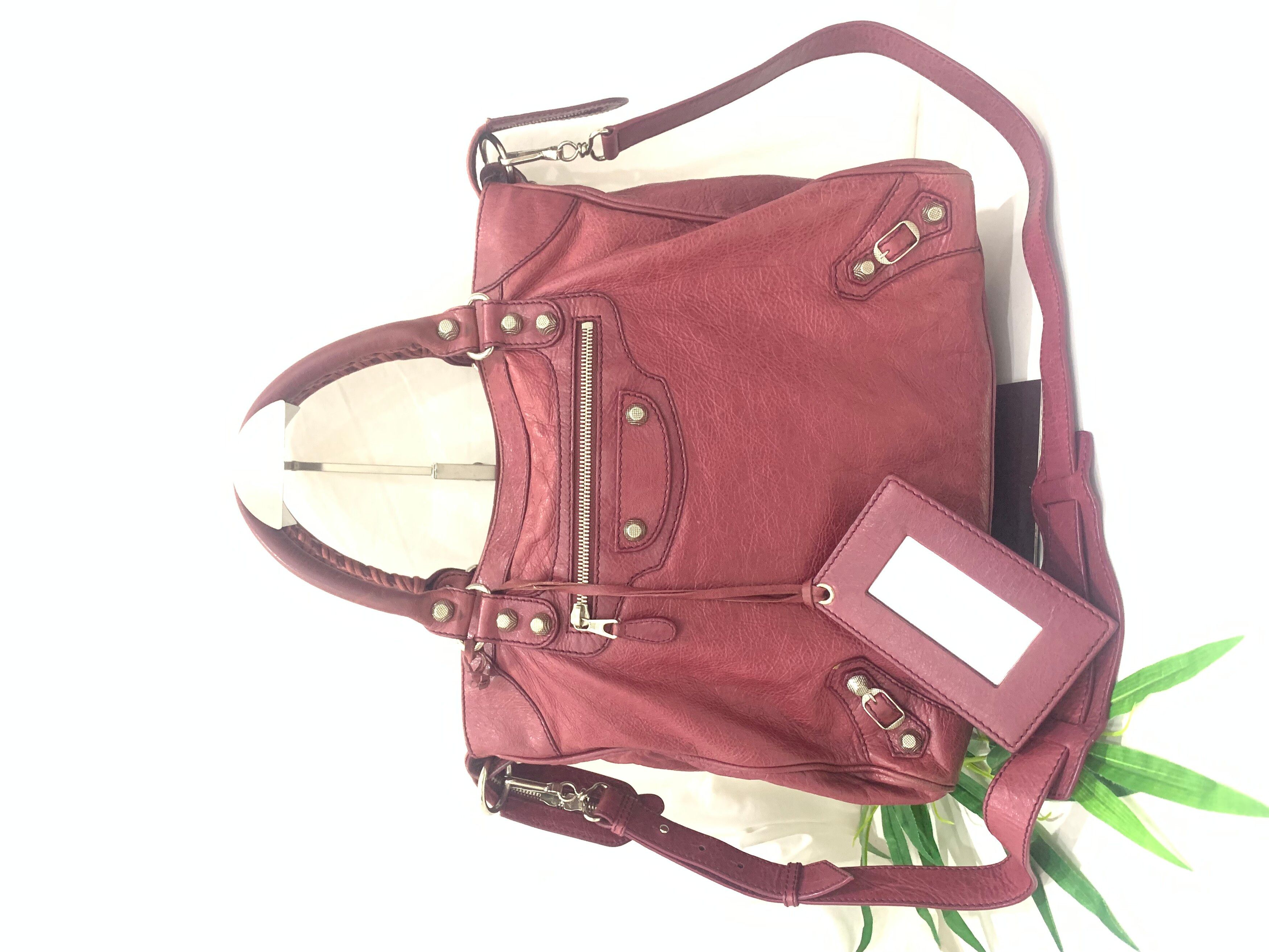 Authentic Balenciaga Giant Velo Red Leather 2 way bag - 2