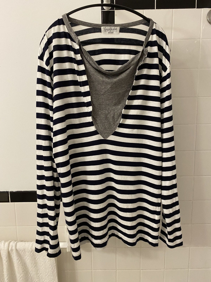 15ss bandana trompe loeil striped shirt - 1