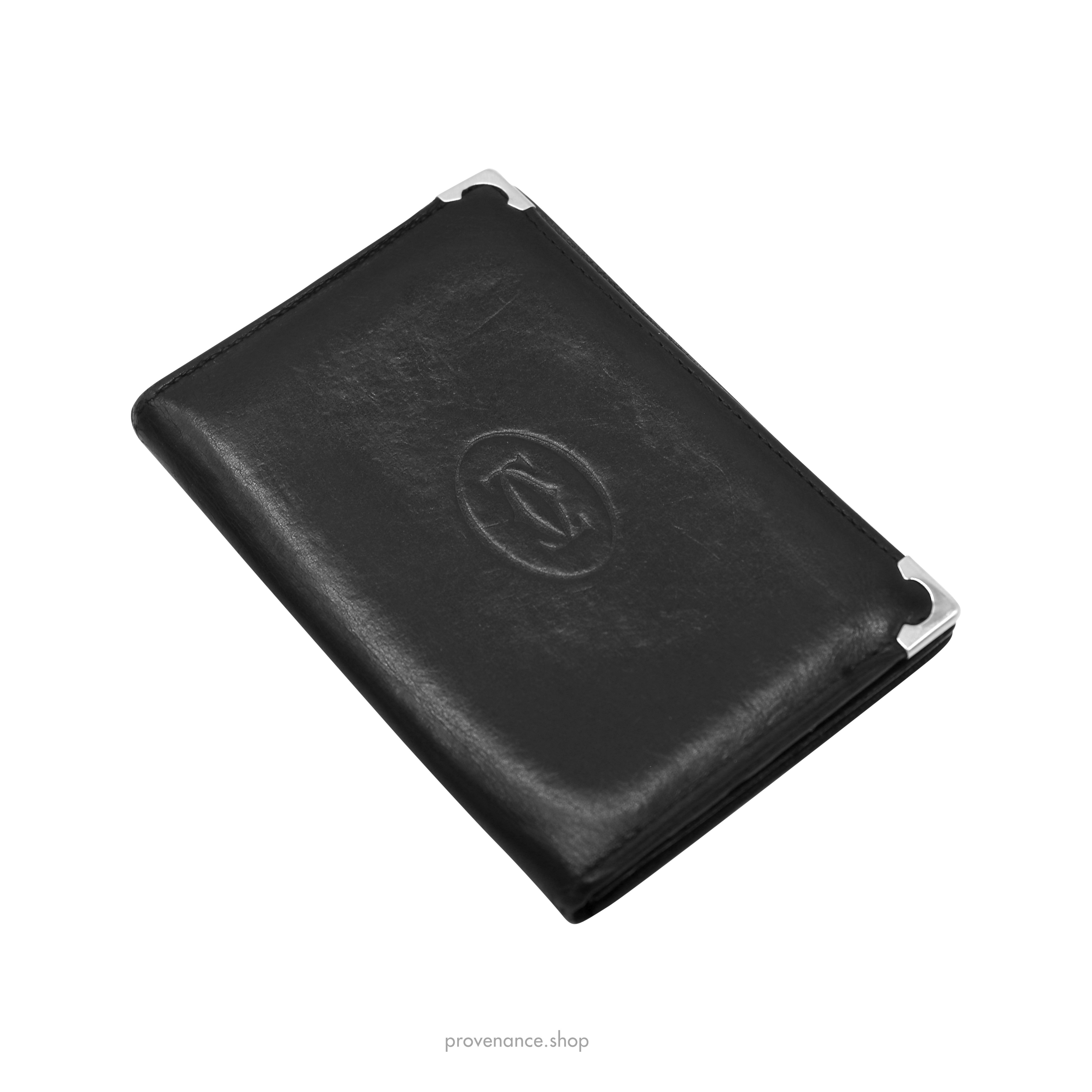 Pocket Organizer Wallet - Black & Burgundy Leather - 5
