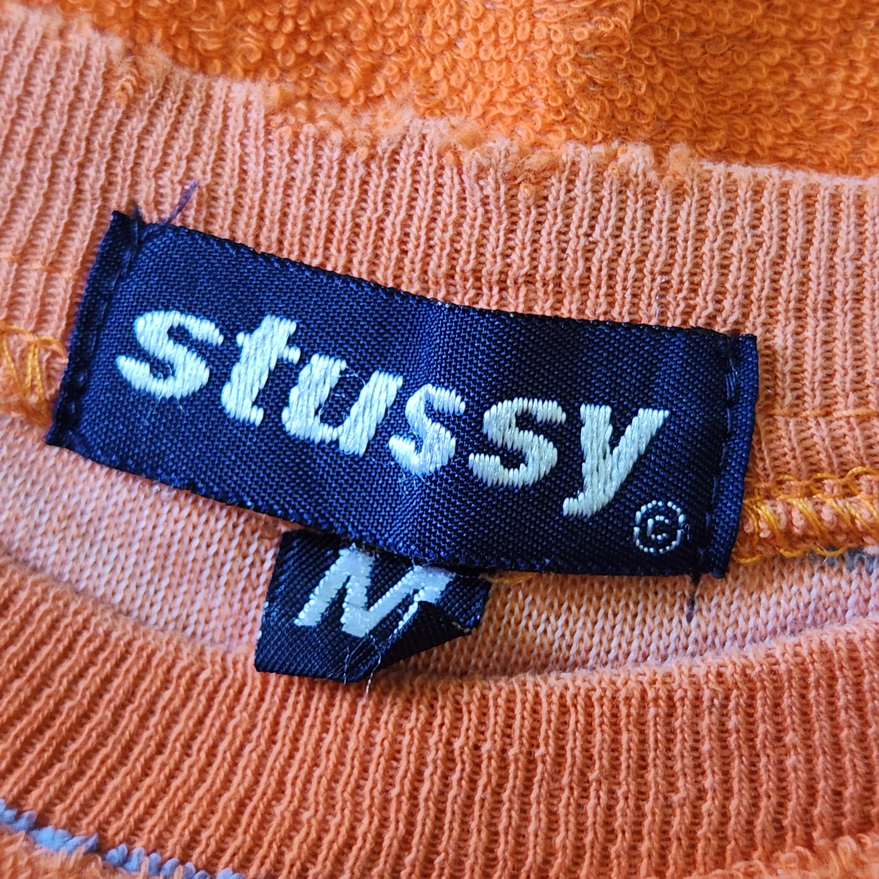 Vintage Stussy Rare Orange Stripes Arm Pocket TShirt - 3