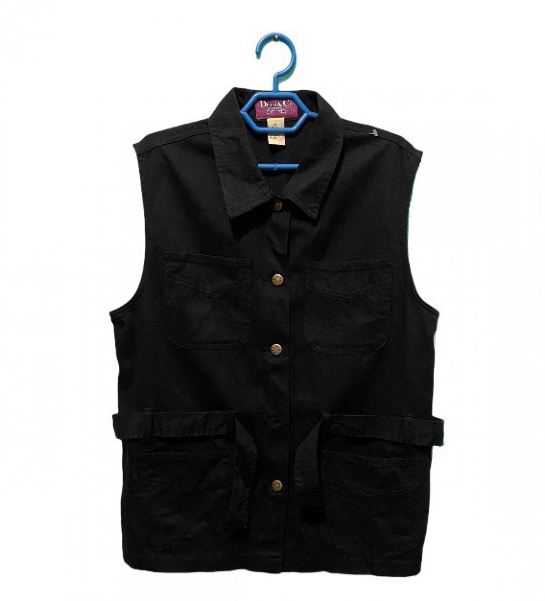 Denim & Co. - Denim & Co. Sleeveless Belted Denim Jacket - 1
