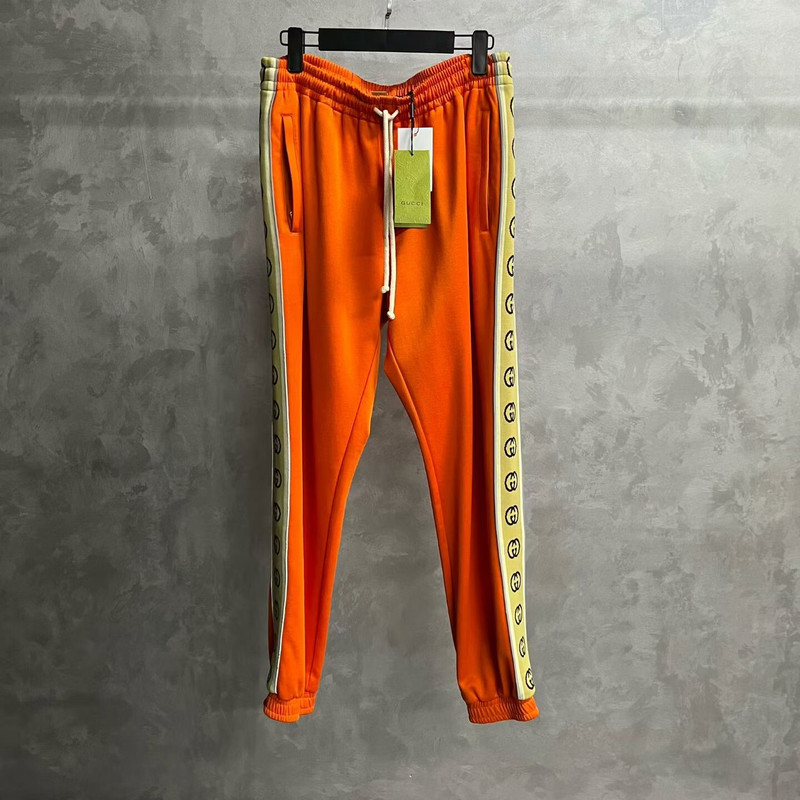 Gucci Orange Interlocking Double G Jacquard-Knit Joggers (Casual Tapered Sweatpants) - 1