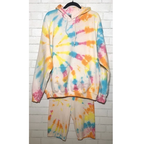 Sorbet Tie Dye Hoodie + Bike Short Matching Set - 3