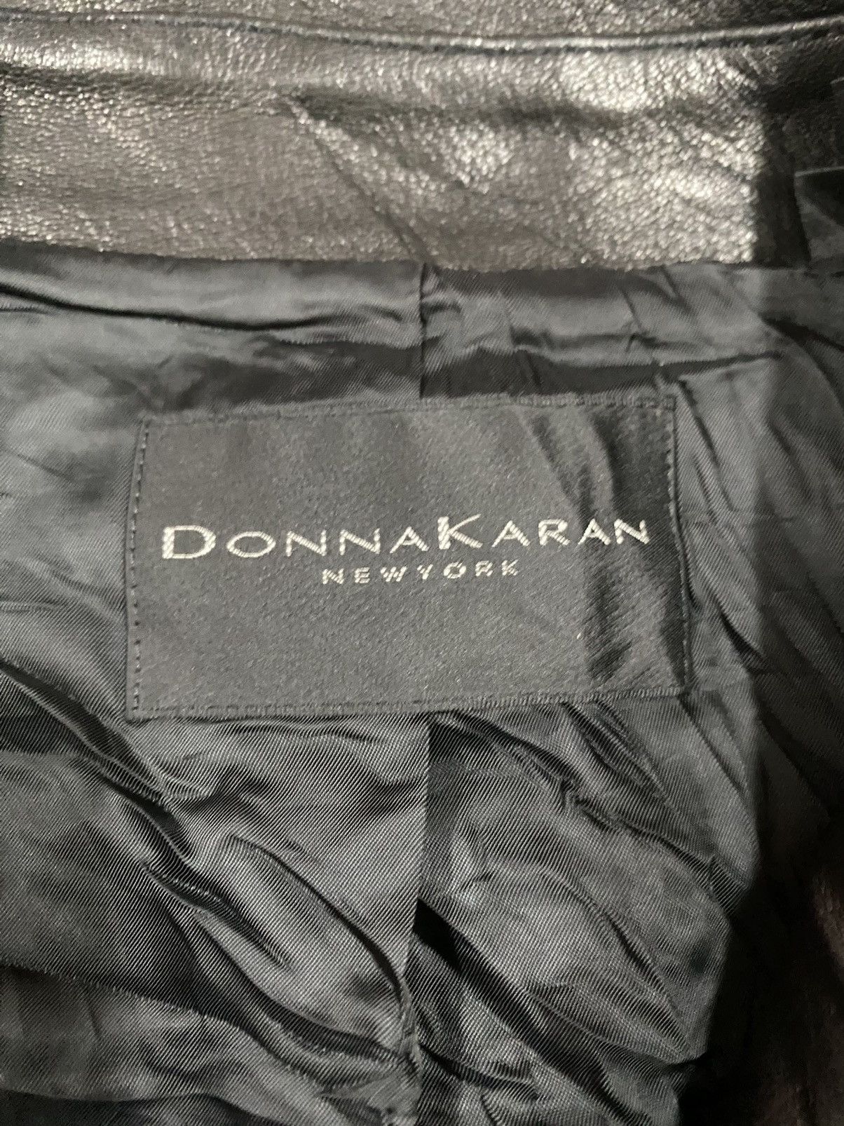 Vtg🌑Donna Karan New York Double Collar Leather Jacket - 18
