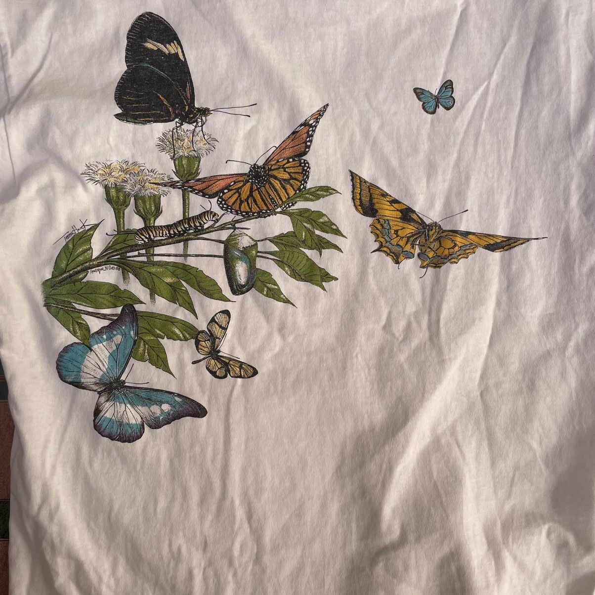 🦋vintage Harlquin butterfly tee 1980🦋 - 3