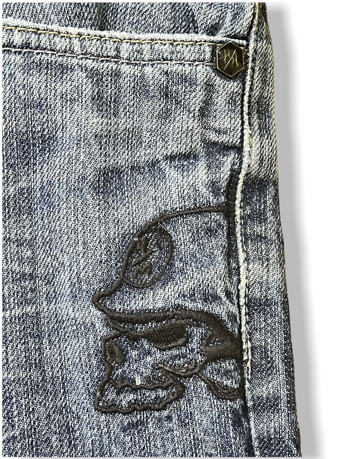 Distressed Denim - ROCKIN METAL MULISHA SKULLS DENIM STREETWEAR PUNK DISTRESSED - 9