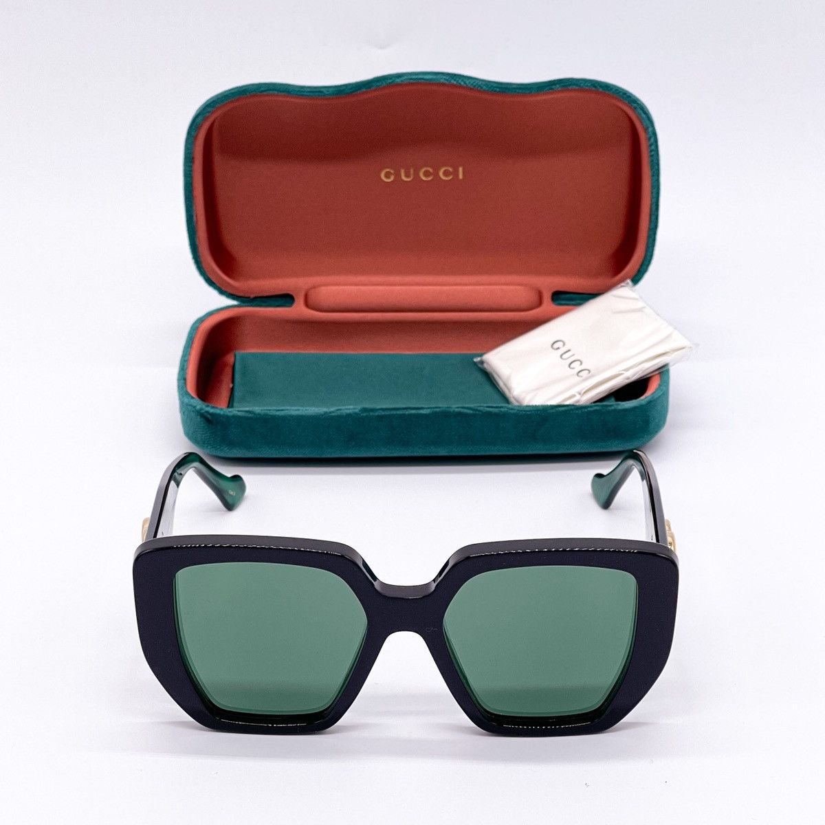 NEW GUCCI GG0956S 001 BLACK GREEN WOMEN’S SUNGLASSES GUCCI - 3