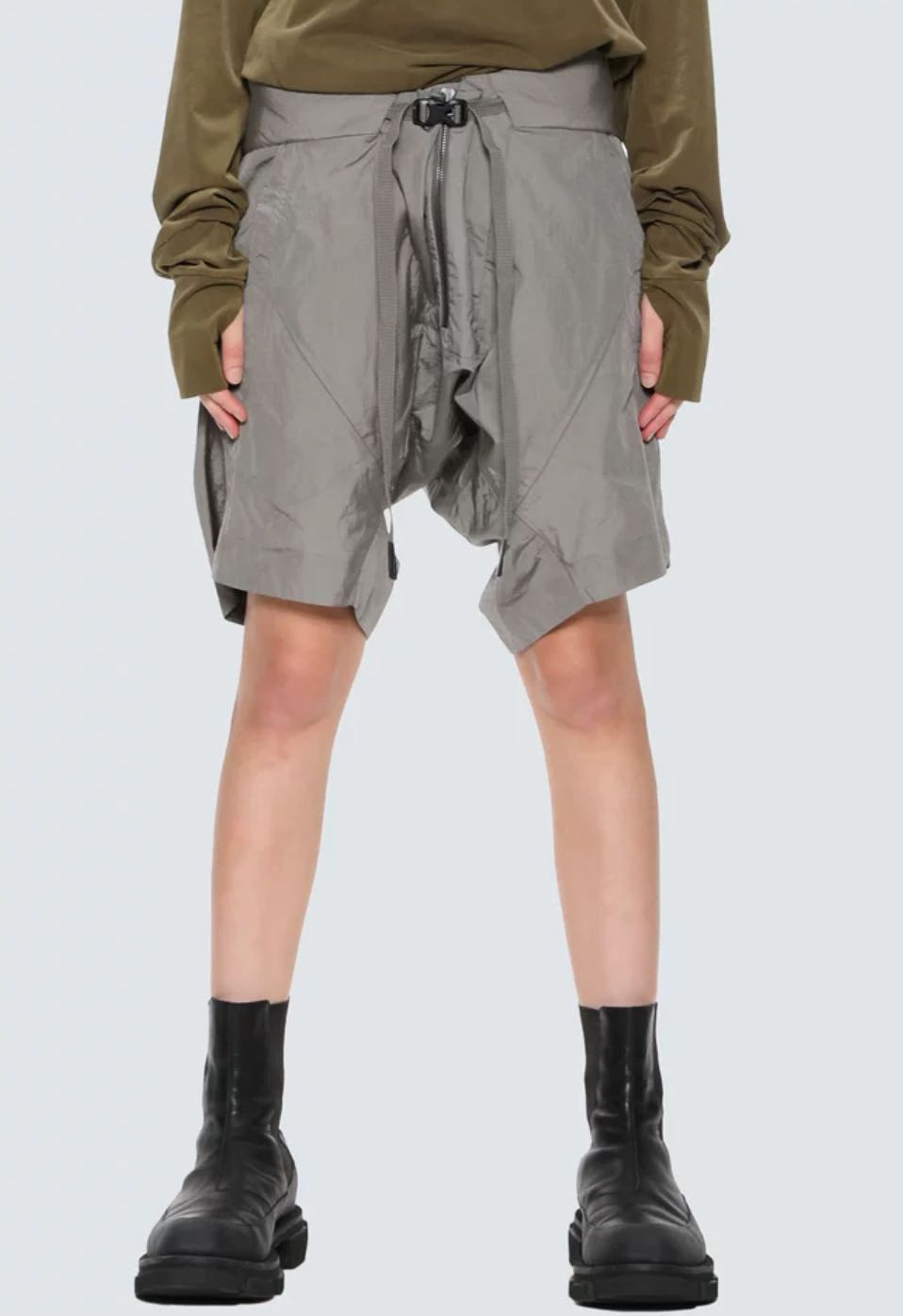 LPU/diagonal zipper split seam shorts/SG size S - 1