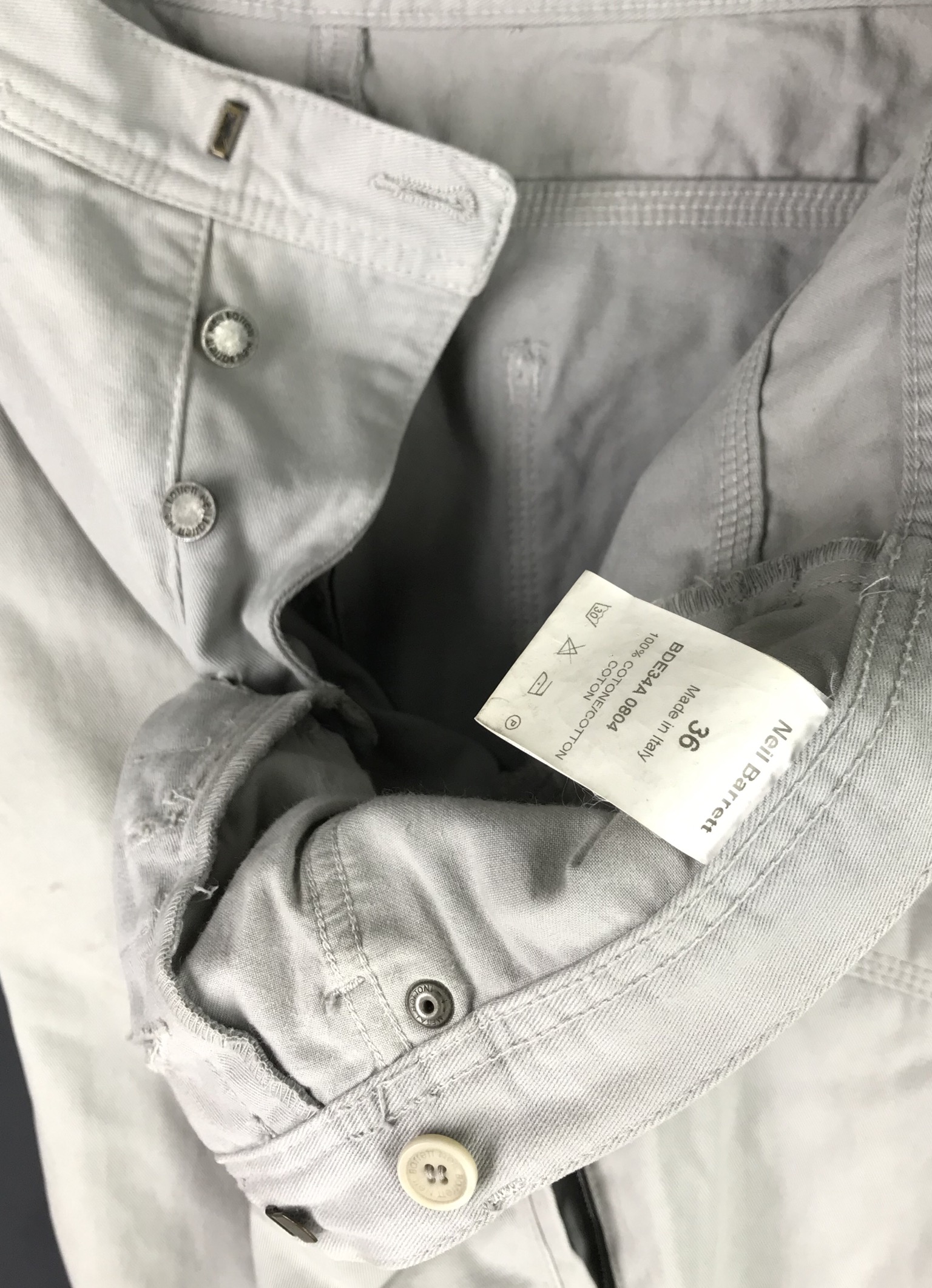 LAST CALL💥NEIL BARRETT Light Grey Jeans Trousers - 13