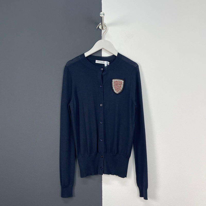 Dior Rhinestone Knit Cardigan - 1