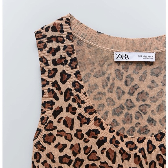 Zara Leopard Print Knit Top - 5