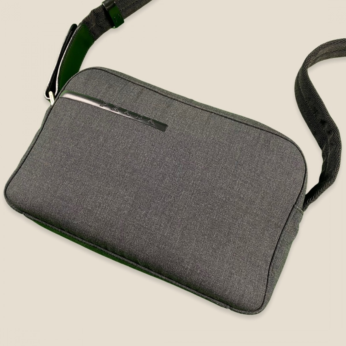 Prada Antracite Canvas B9339 Shoulder Bag - 2