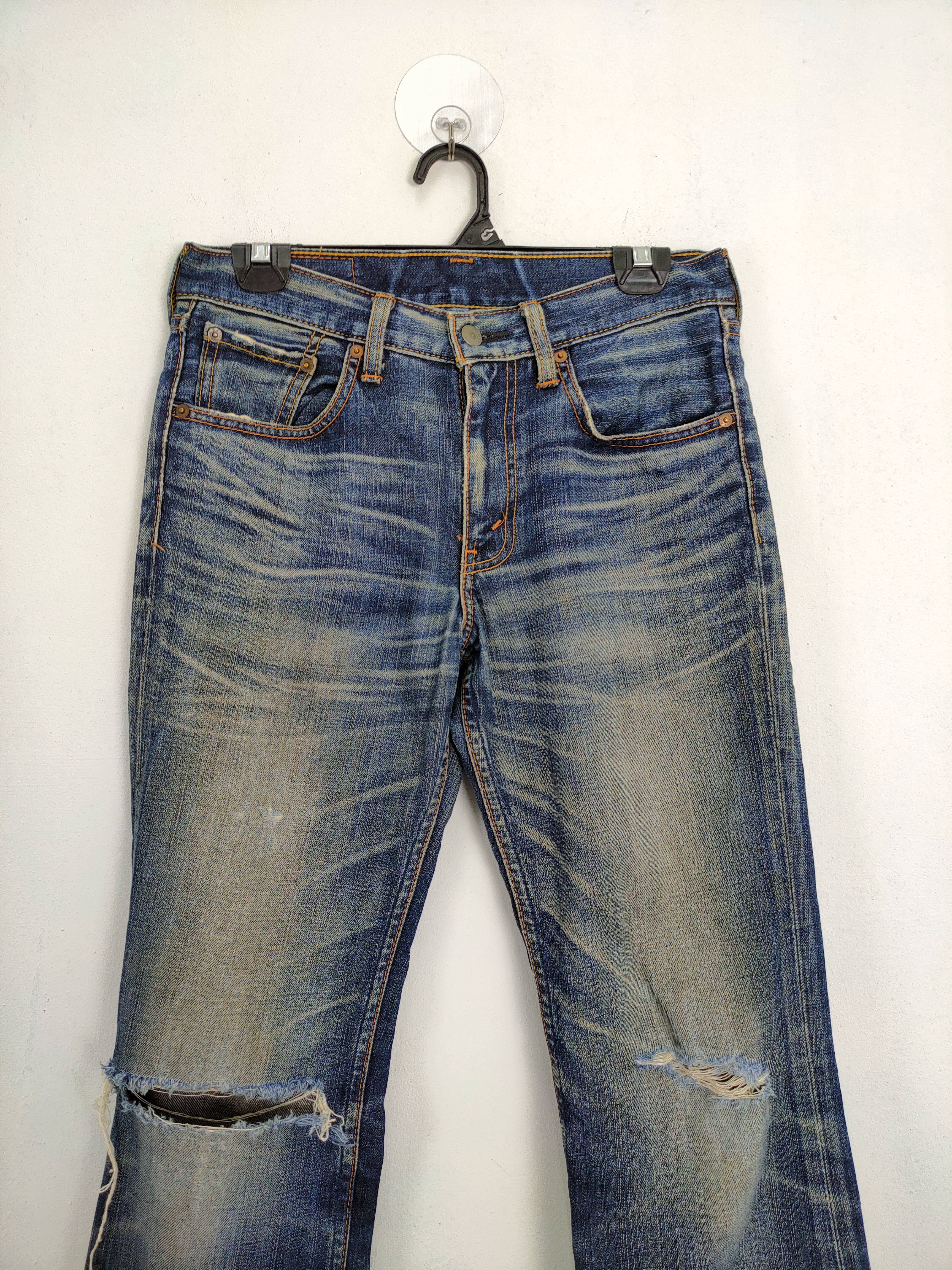 Levi's Distressed Denim Faded Blue - 4