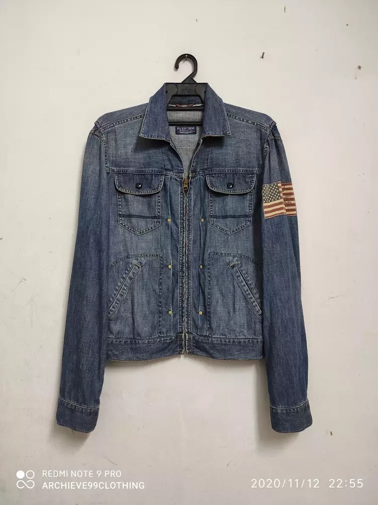 Very Rare - Vintage Ralph Lauren 67 US flag logo denim jacket - 1