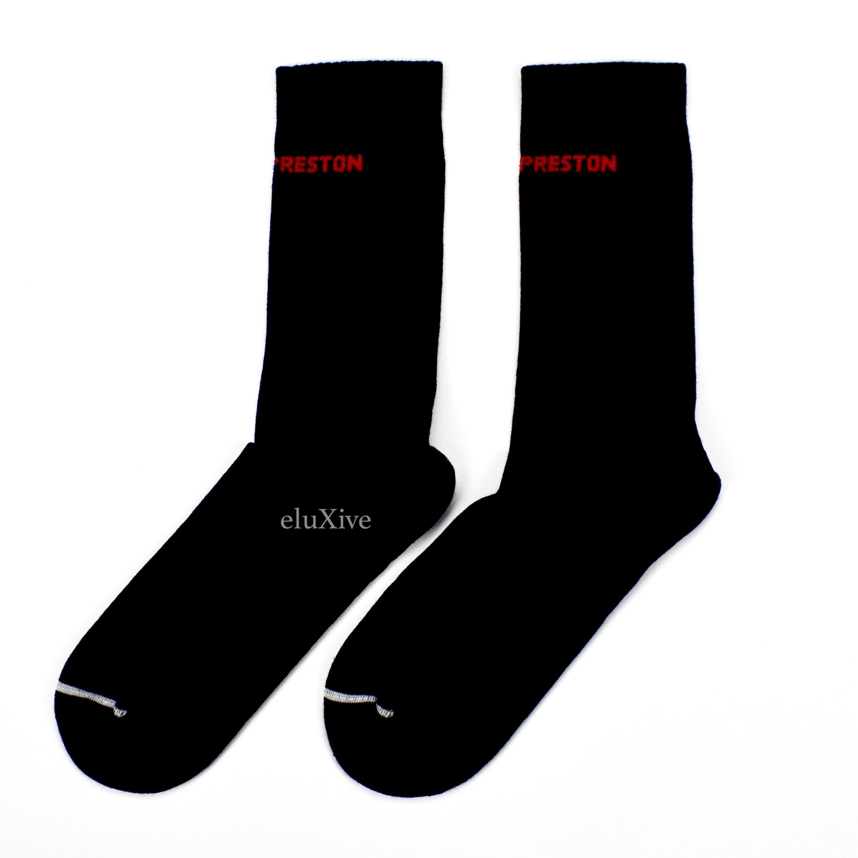 Heron Preston Black Logo Knit Socks M NWT - 1