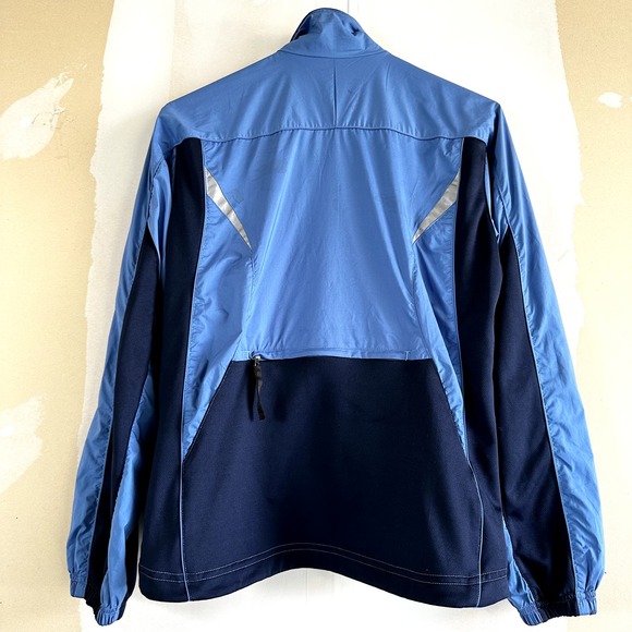 VTG Nike Tracksuit Jacket Full Zip Up Y2K 90s Drawstring Mesh Blue Small - 7