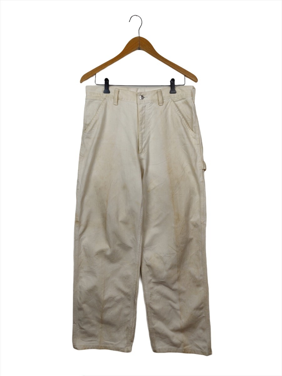 White Cargo Worker Pant Trouser - 1