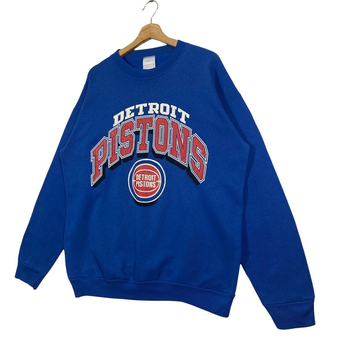 Vintage 80s Detroit Pistons Sweatshirt XL Size Blue Colour - 3