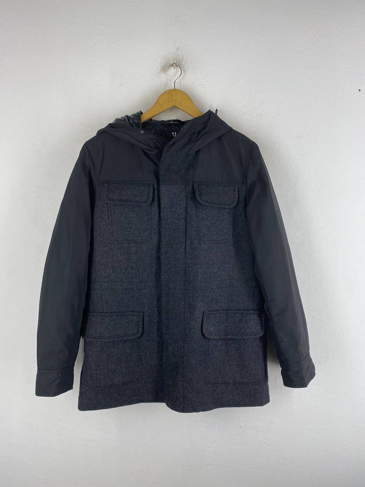 Jil Sander X Uniqlo Wool Zipper Hoodie Coat - 1