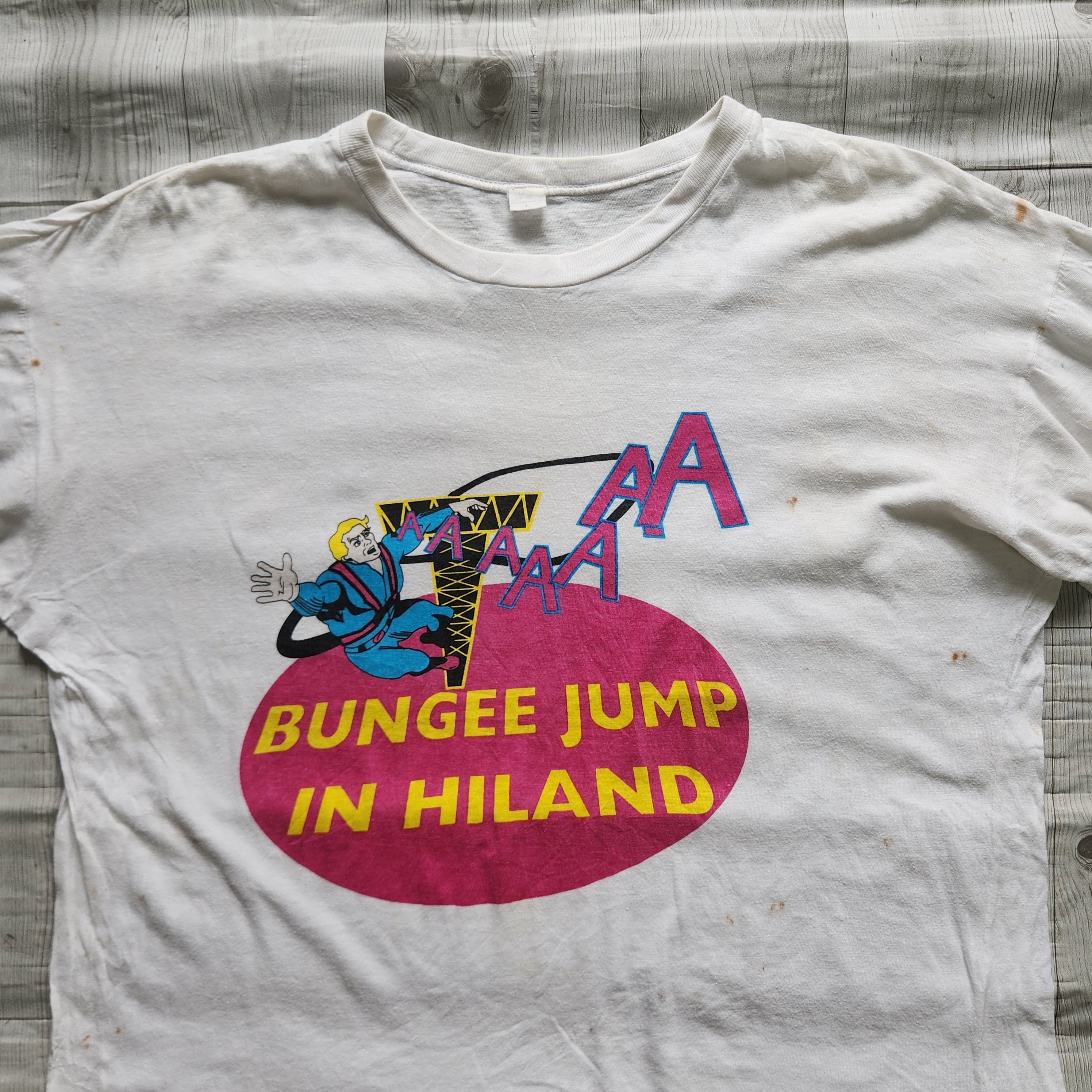 Vintage 1980s Bungee Jump In Hiland TShirt - 3