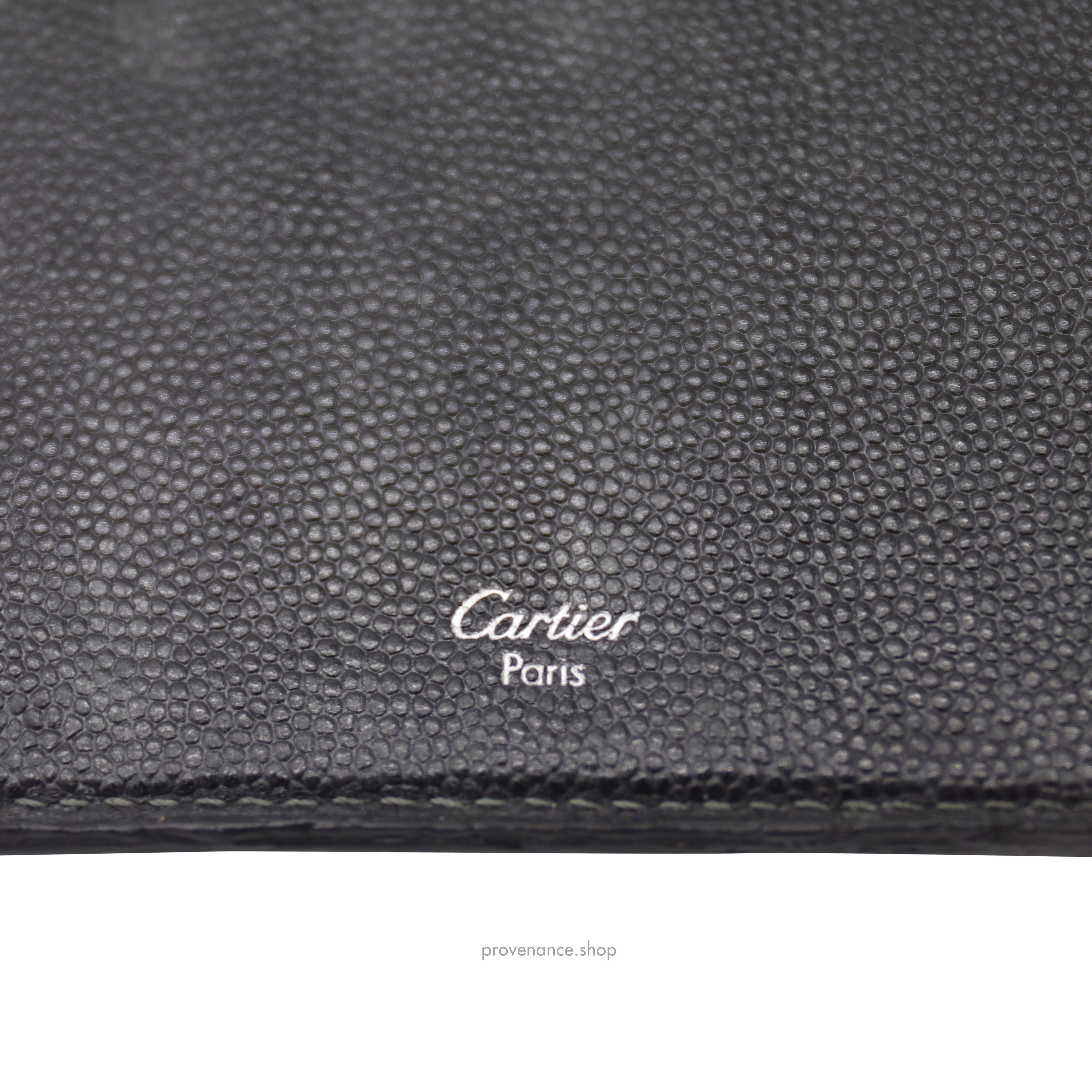 Cartier Santos Long Wallet - Black Pebbled Leather - 7