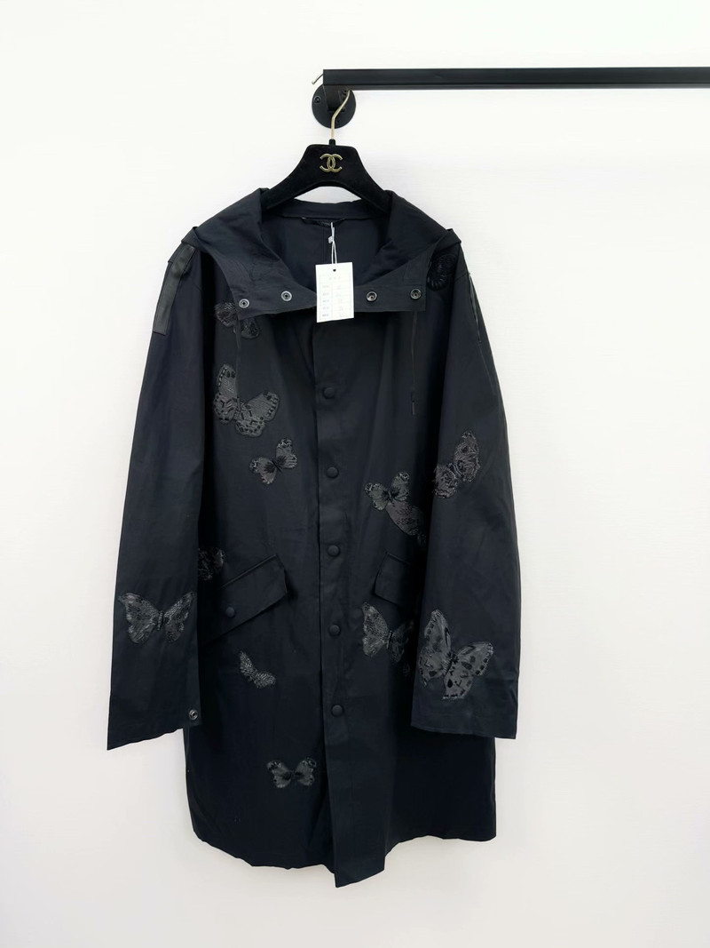 Valentino Black Butterfly Embroidery Coat - 1