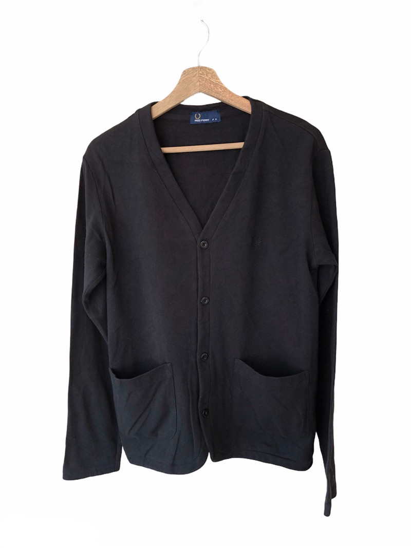 🔥FRED PEREY BLACK UK FLAG CARDIGAN - 1