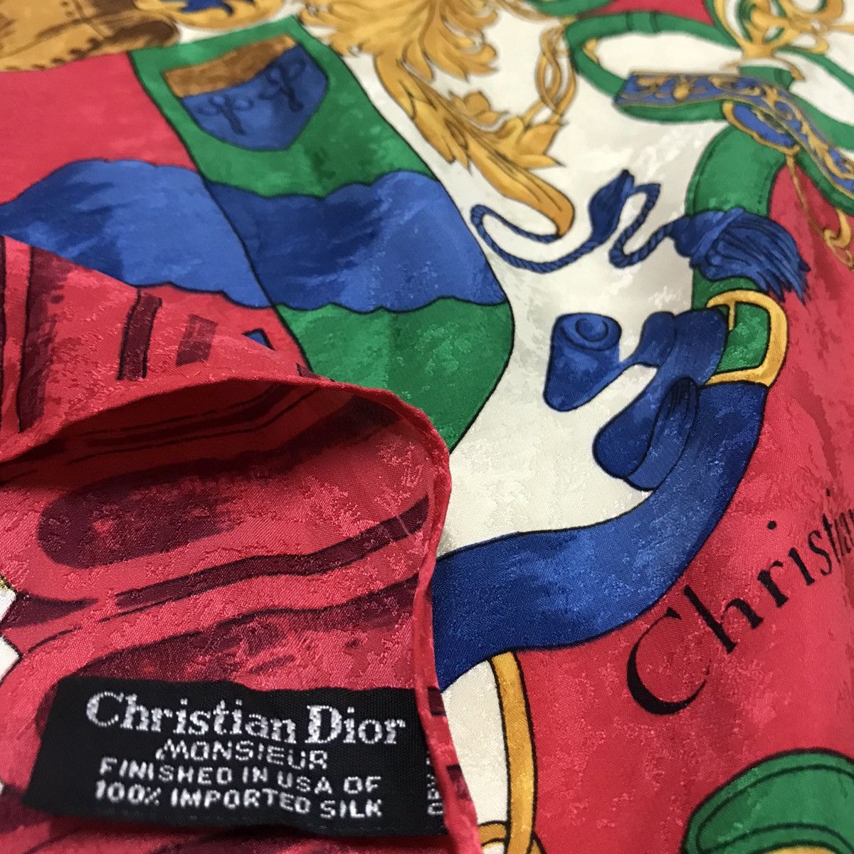 Vintage Christian dior monsieur silk scarf made in usa - 4