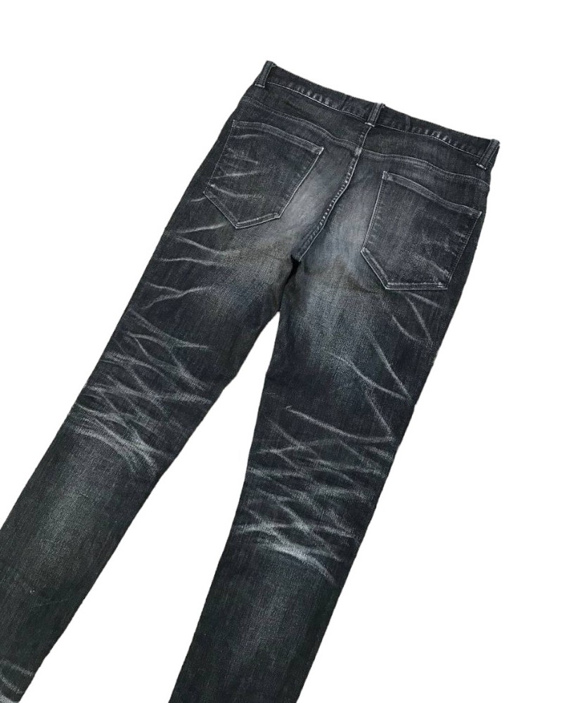 JAPAN Semantic Design Tornado mart Herringbone Faded black wash Distressed jean Slim Lowrise - 4