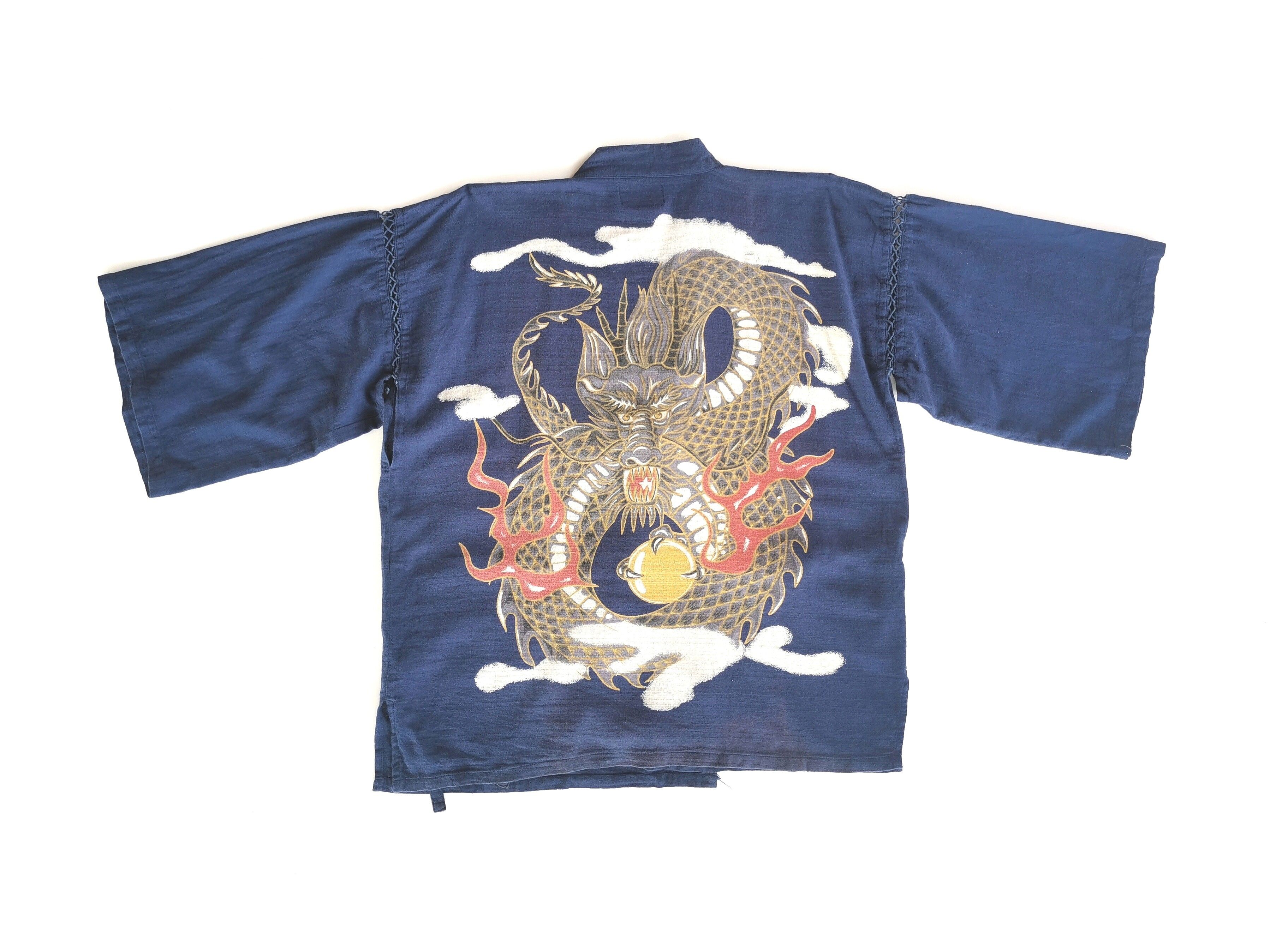 Japanese Brand - Dragon Art Indigo Japan Kimono Yakuza Harajuku Style - 2