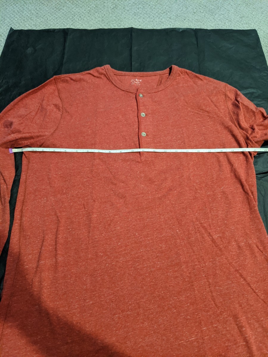 J.Crew - J Crew Orange Henley Large - 3