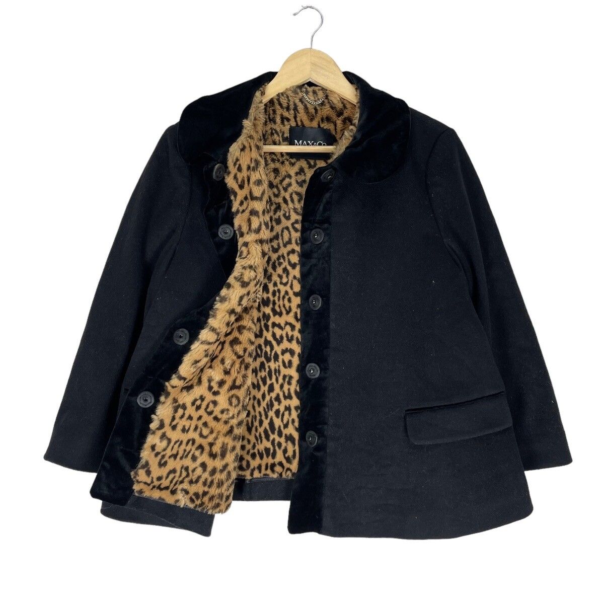 ☀️MAX CO LEOPARD INNER SNAP BUTTON COAT JACKET - 1