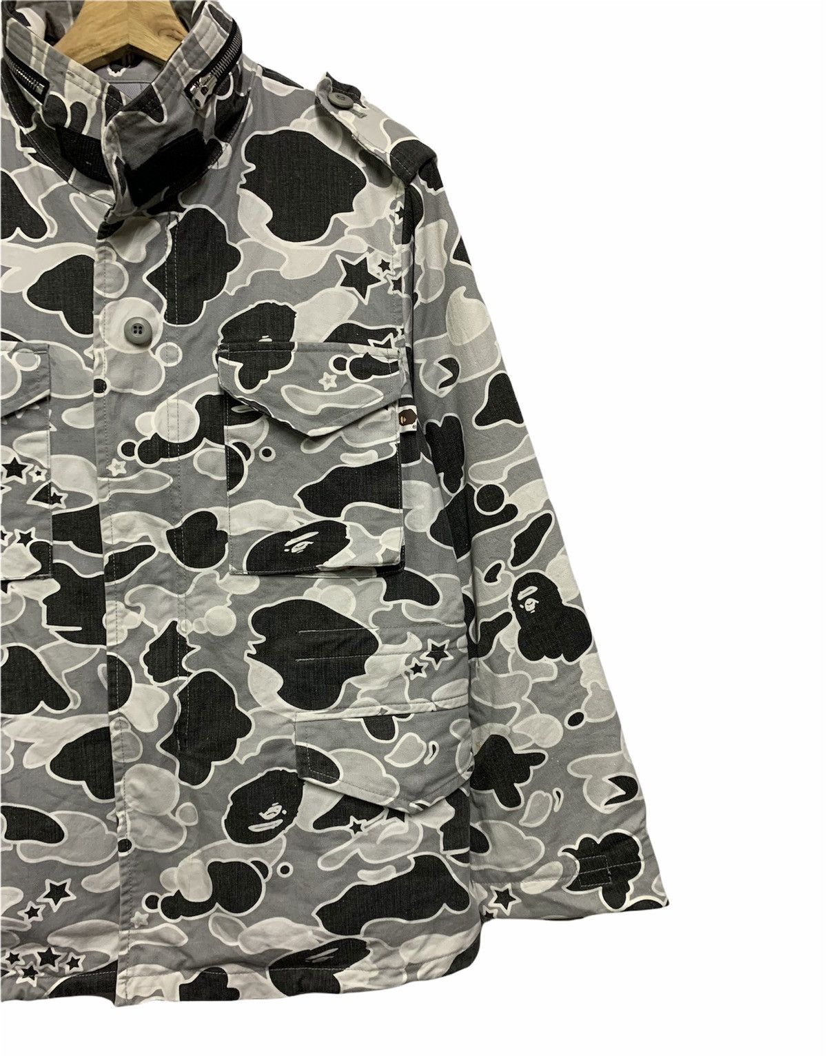 🔥VTG OG BAPE M-65 RAMBO GREY CAMO UTILITY JACKETS - 2