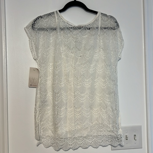 Ella Moss White Jasmine Lace Top Eyelet Crochet Top + Cami Set - 2