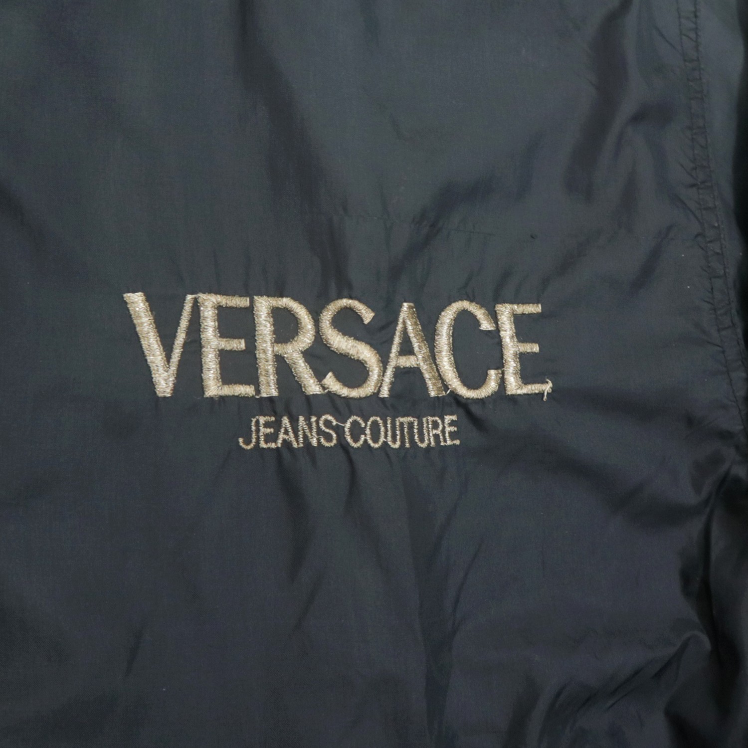 Vintage 90s VERSACE JEANS COUTURE Big Logo Bomber Windbreaker Jacket Made In Italy - 3