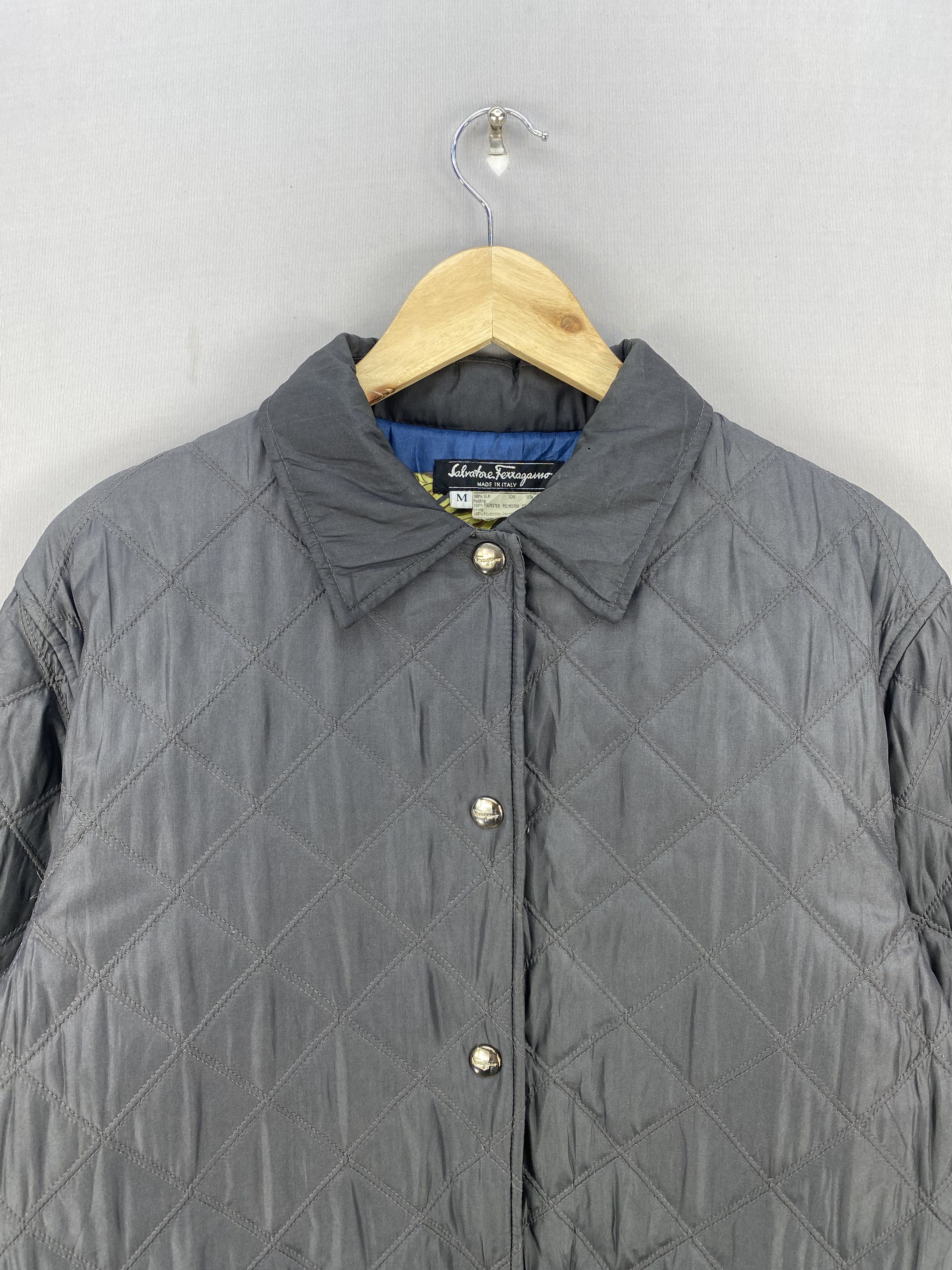 Salvatore Ferragamo Quilted Nylon Snap Button Jacket - 7