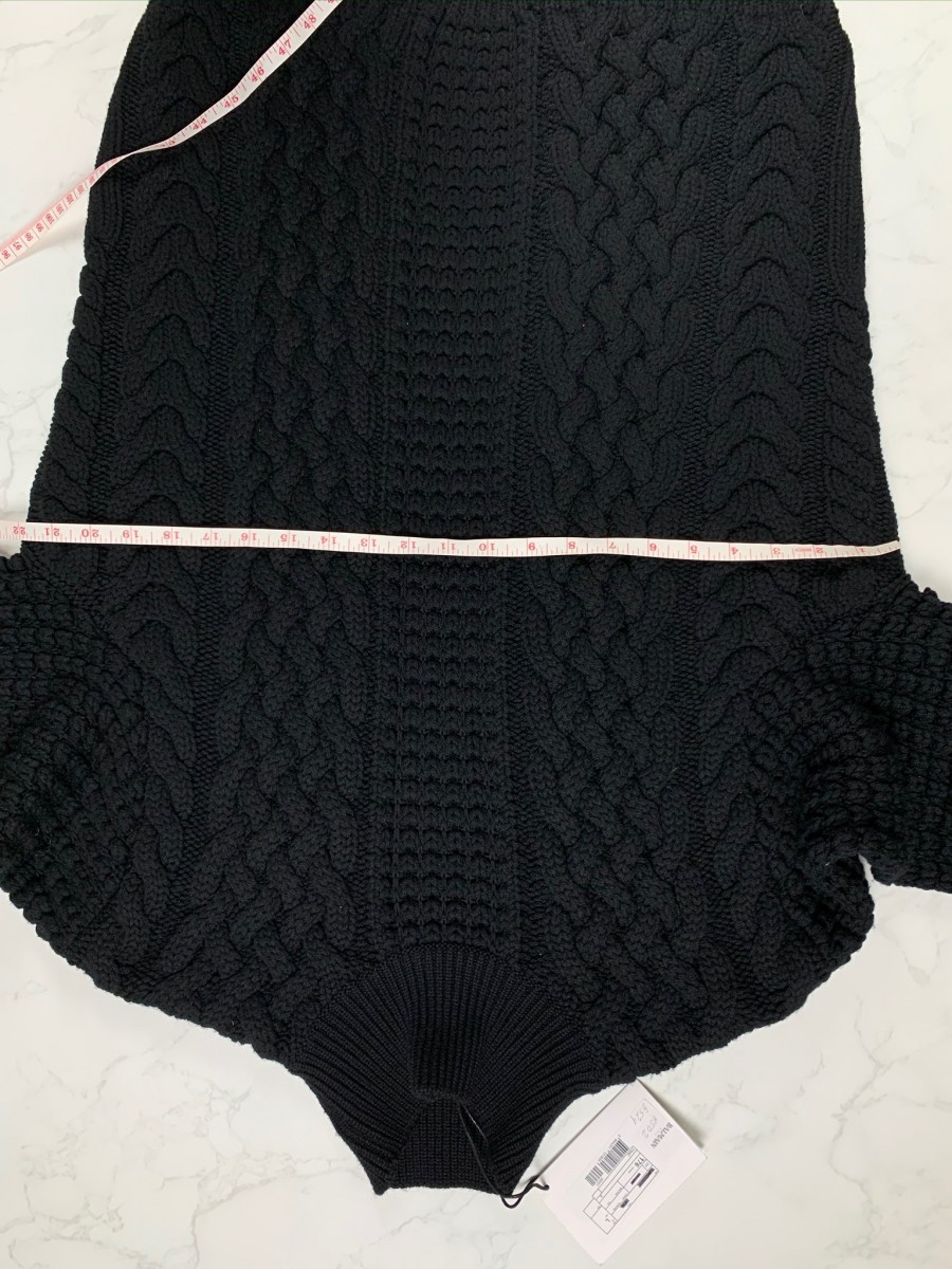 Balmain Black Wool Cable Knit Turtleneck - 3