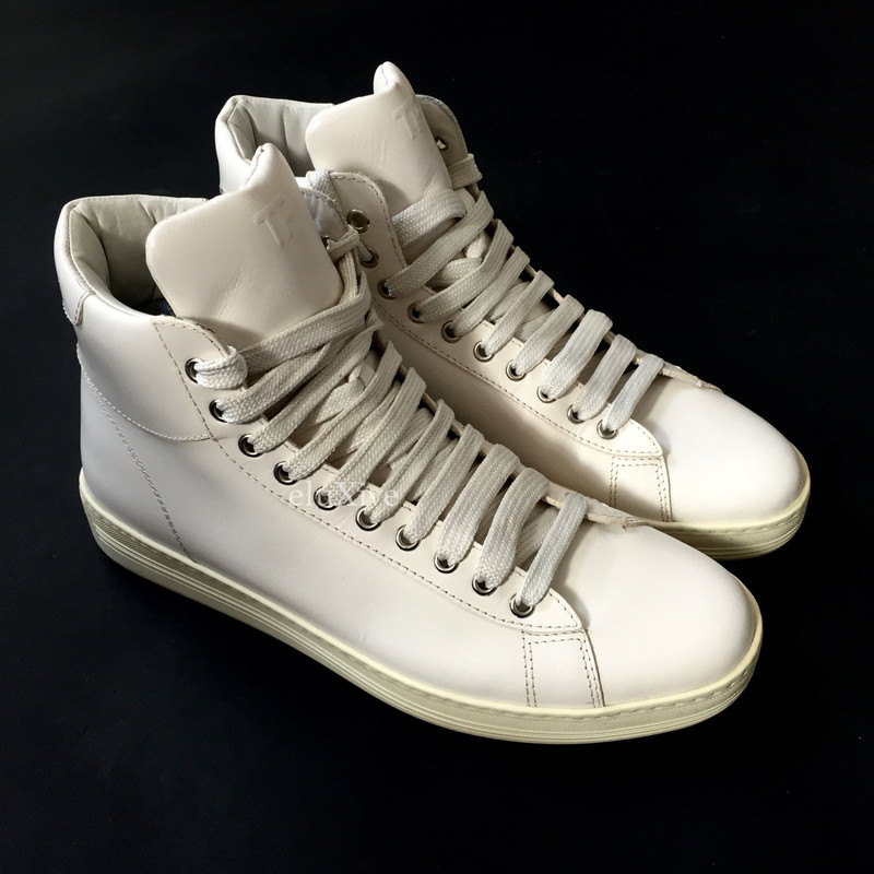 TOM FORD $1.1k White Russel High Top Sneakers NWT - 1