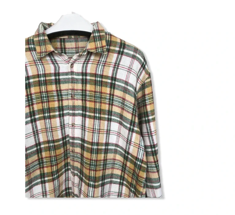 Flannel - Mademoiselle Non Non Plaid Tartan Flannel Shirt 👕 - 2