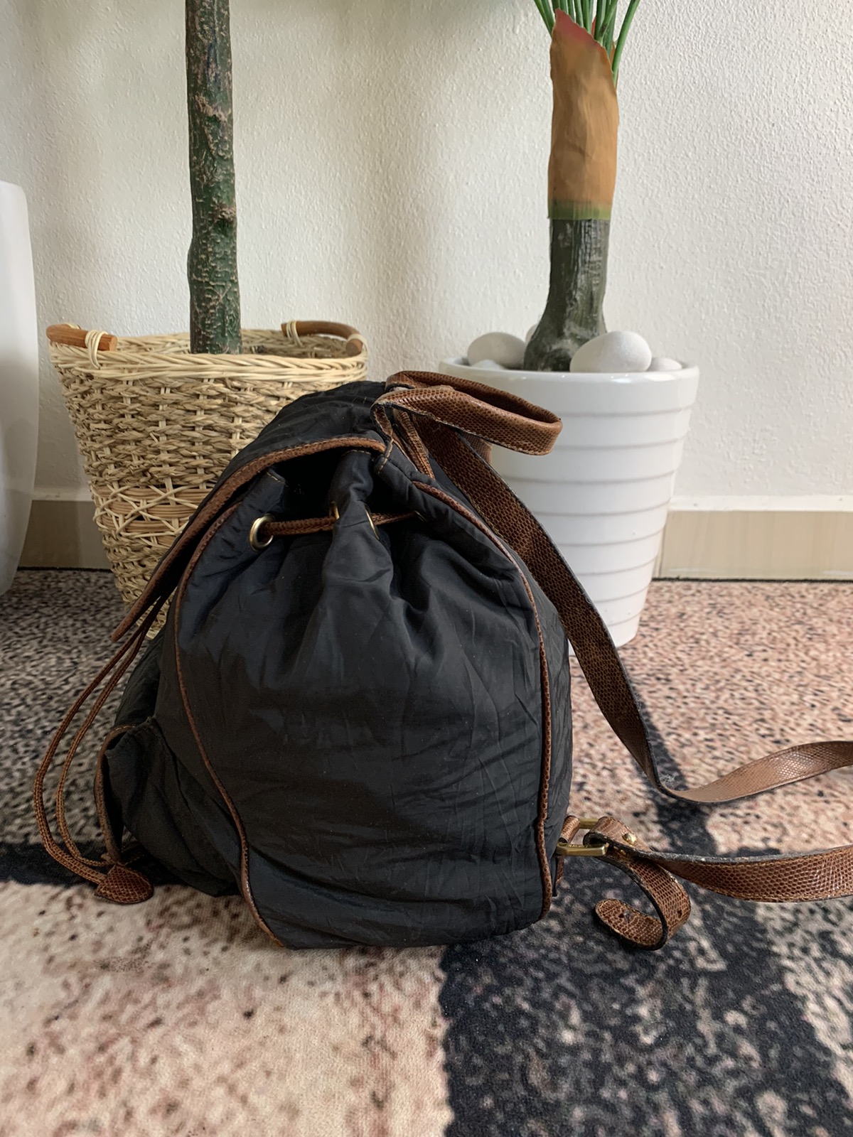 Vintage - Vintage loewe black nylon backpack - 2